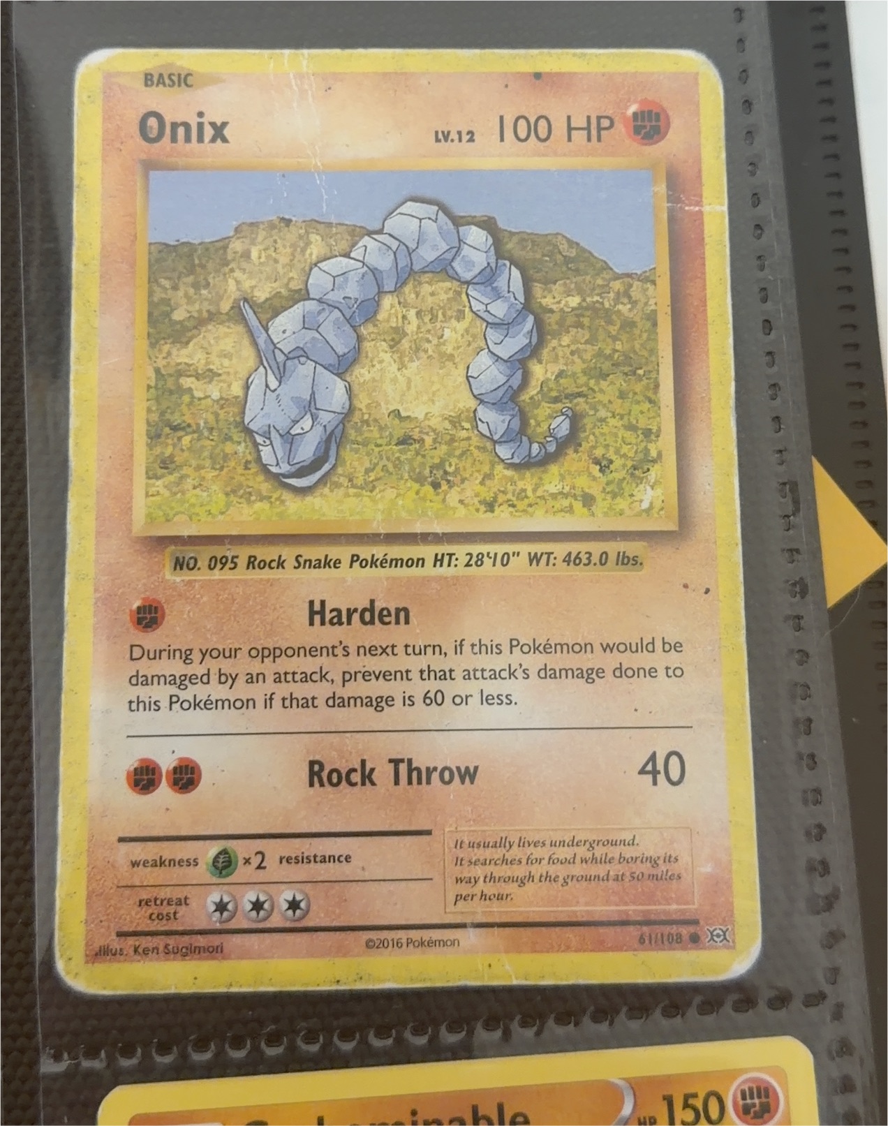 2016 Pokémon Evolutions #61 Onix — front