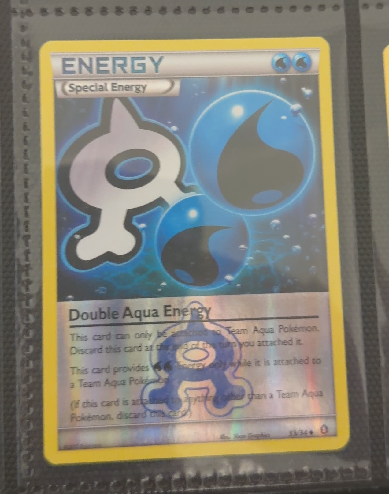 2004 Pokémon EX Team Magma vs Team Aqua #32 Double Aqua Energy — front