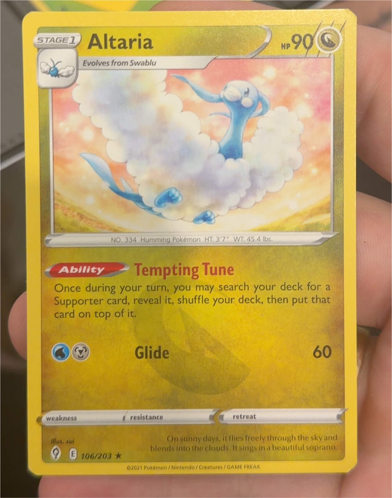 2021 Pokémon Evolving Skies #106 Altaria — front