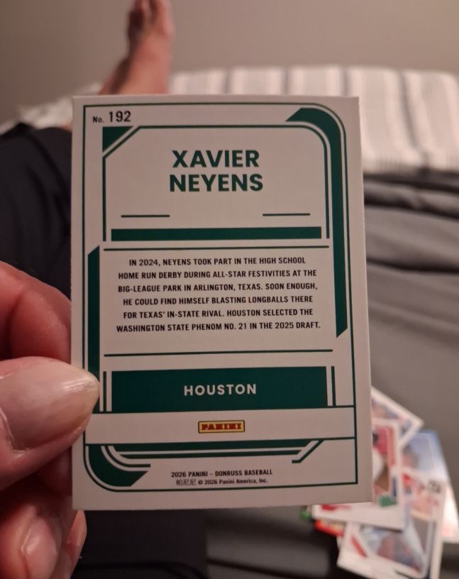 2026 Panini Donruss Baseball #192 Xavier Neyens — front