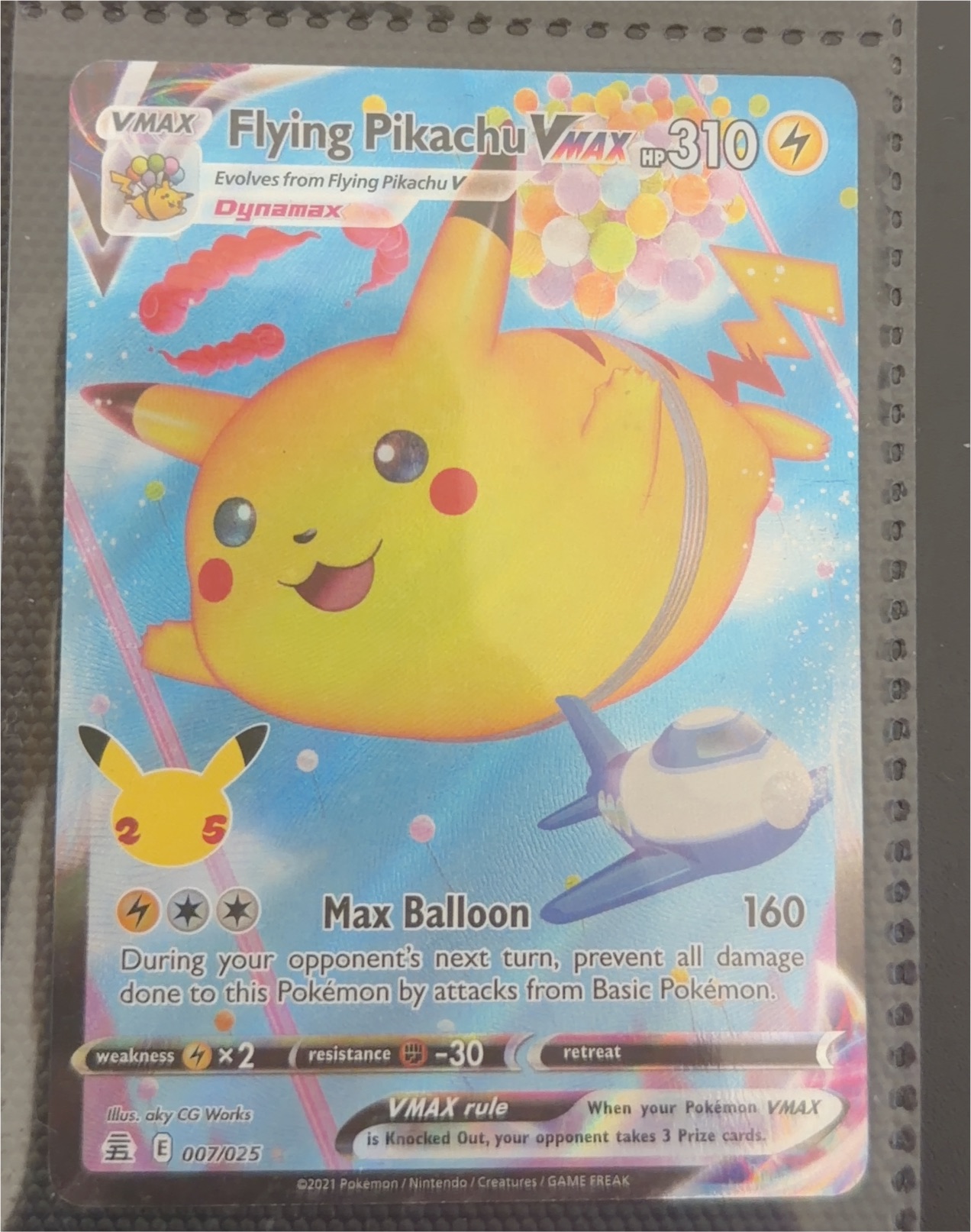 2021 Pokémon Celebrations #007 Flying Pikachu VMAX — front