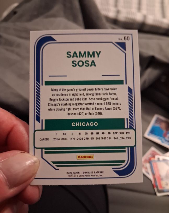 2026 Panini Donruss Baseball #60 Sammy Sosa — front