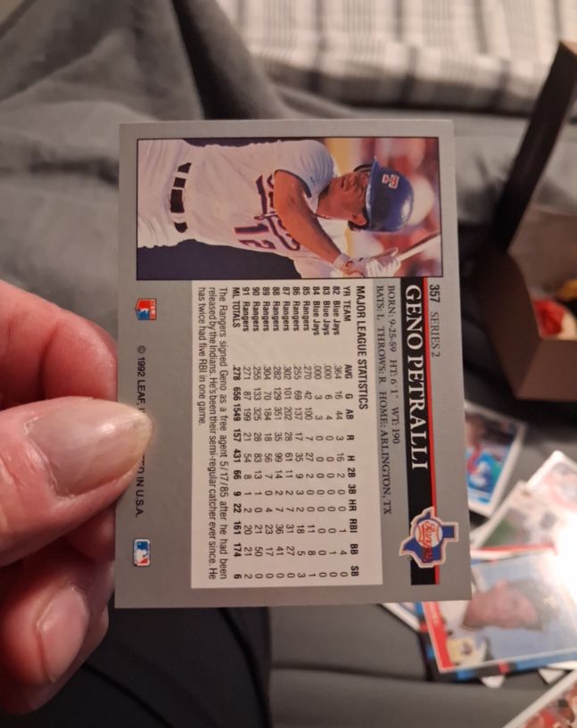 1992 Leaf #357 Geno Petralli — front