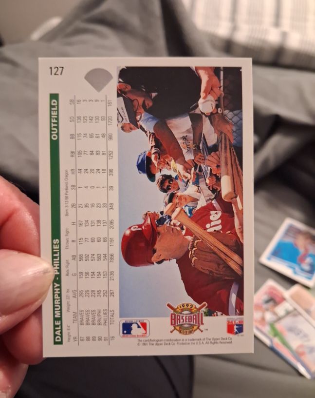 1992 Upper Deck #127 Dale Murphy — front