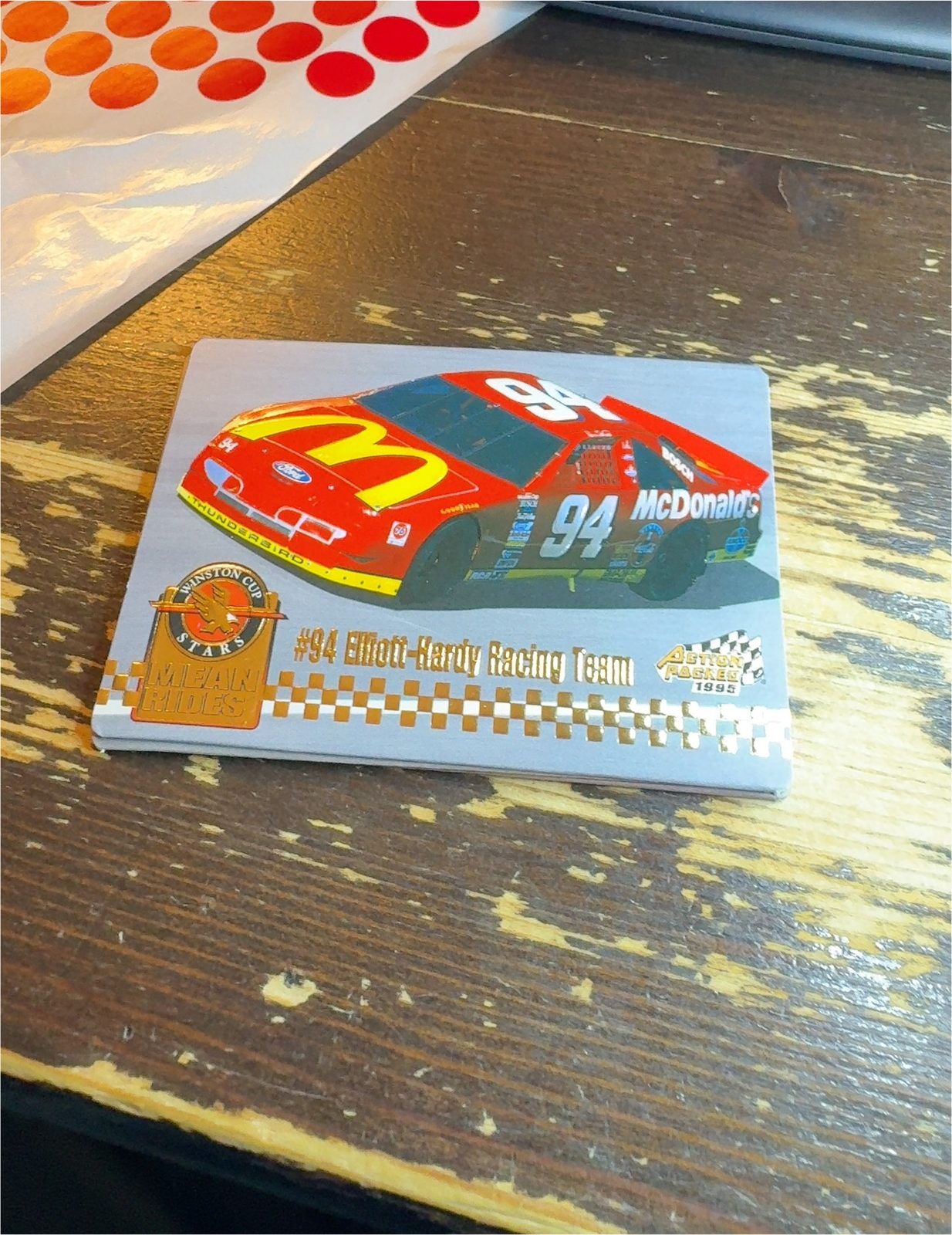 1995 Action Packed Winston Cup Stars Mean Rides Elliott-Hardy Racing Team — front