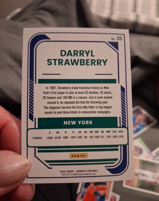2026 Panini Donruss Baseball #35 Darryl Strawberry — front