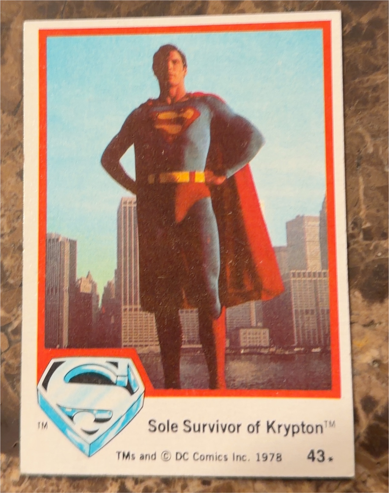 1978 Topps #43 Superman - Sole Survivor of Krypton — front