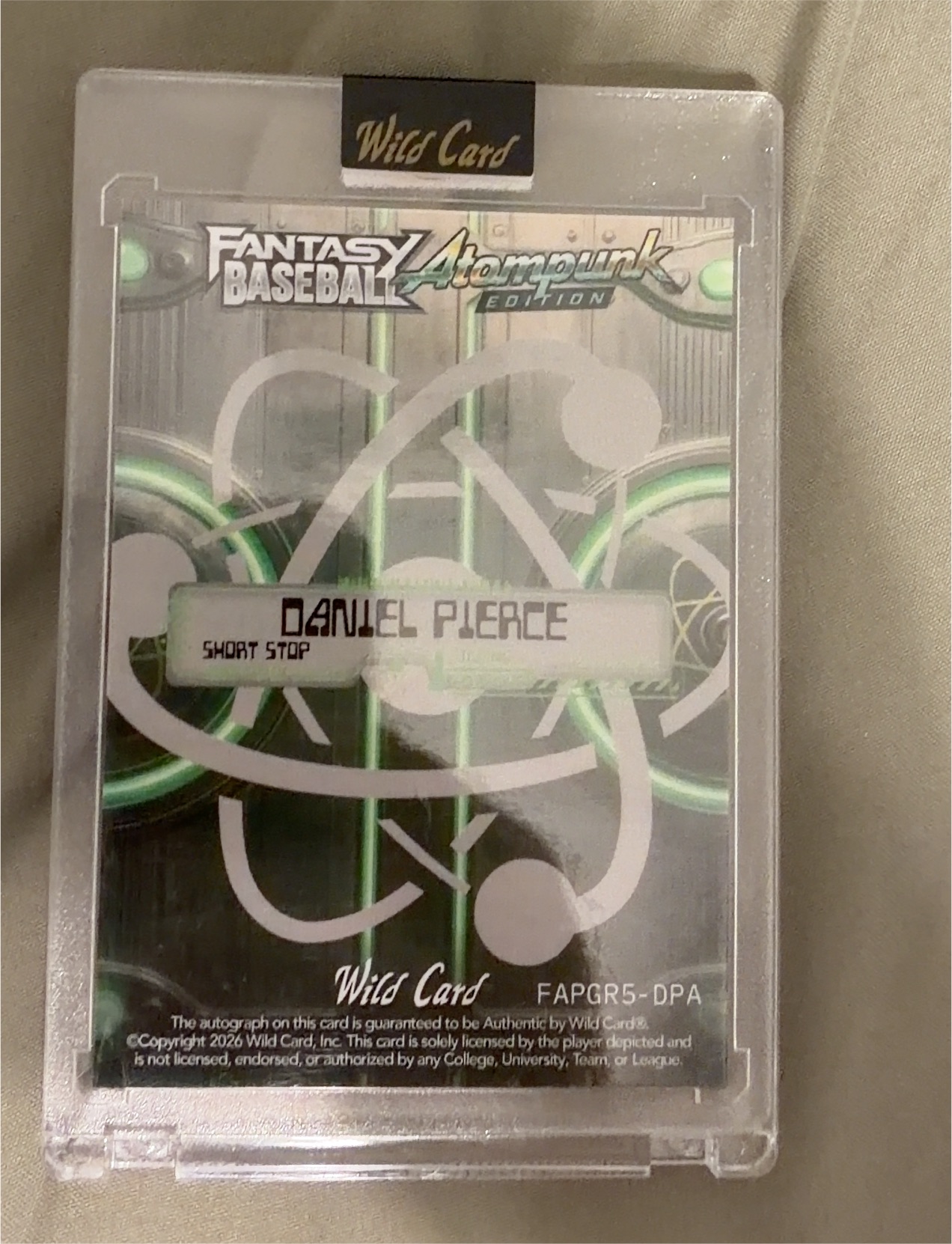2026 Wild Card Fantasy Baseball Atomic Edition Daniel Pierce — front