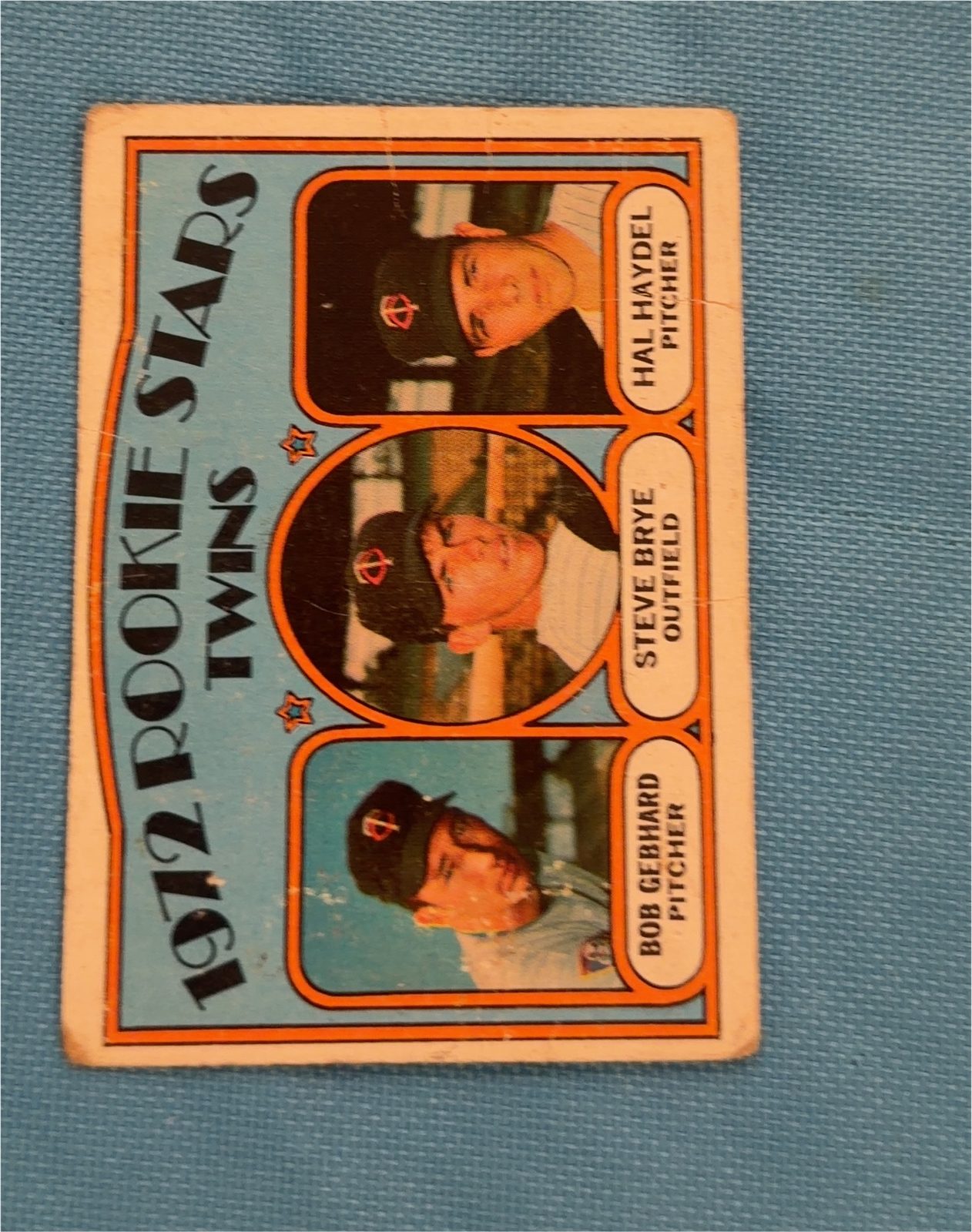 1972 Minnesota Twins Pocket Schedule Bob Gebhard, Steve Brye, Hal Haydel — front