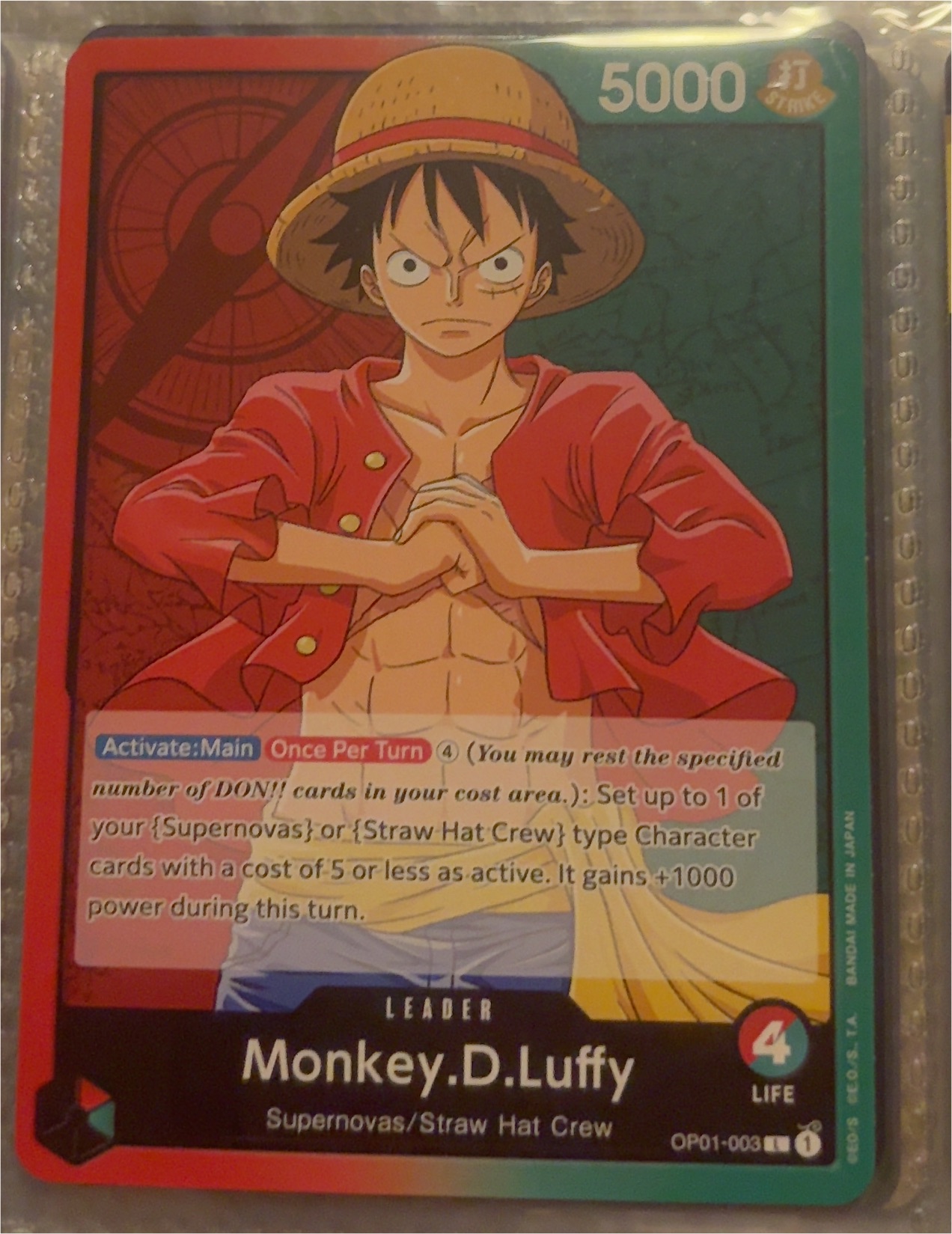 2022 One Piece Romance Dawn #OP01-003 Monkey.D.Luffy — front