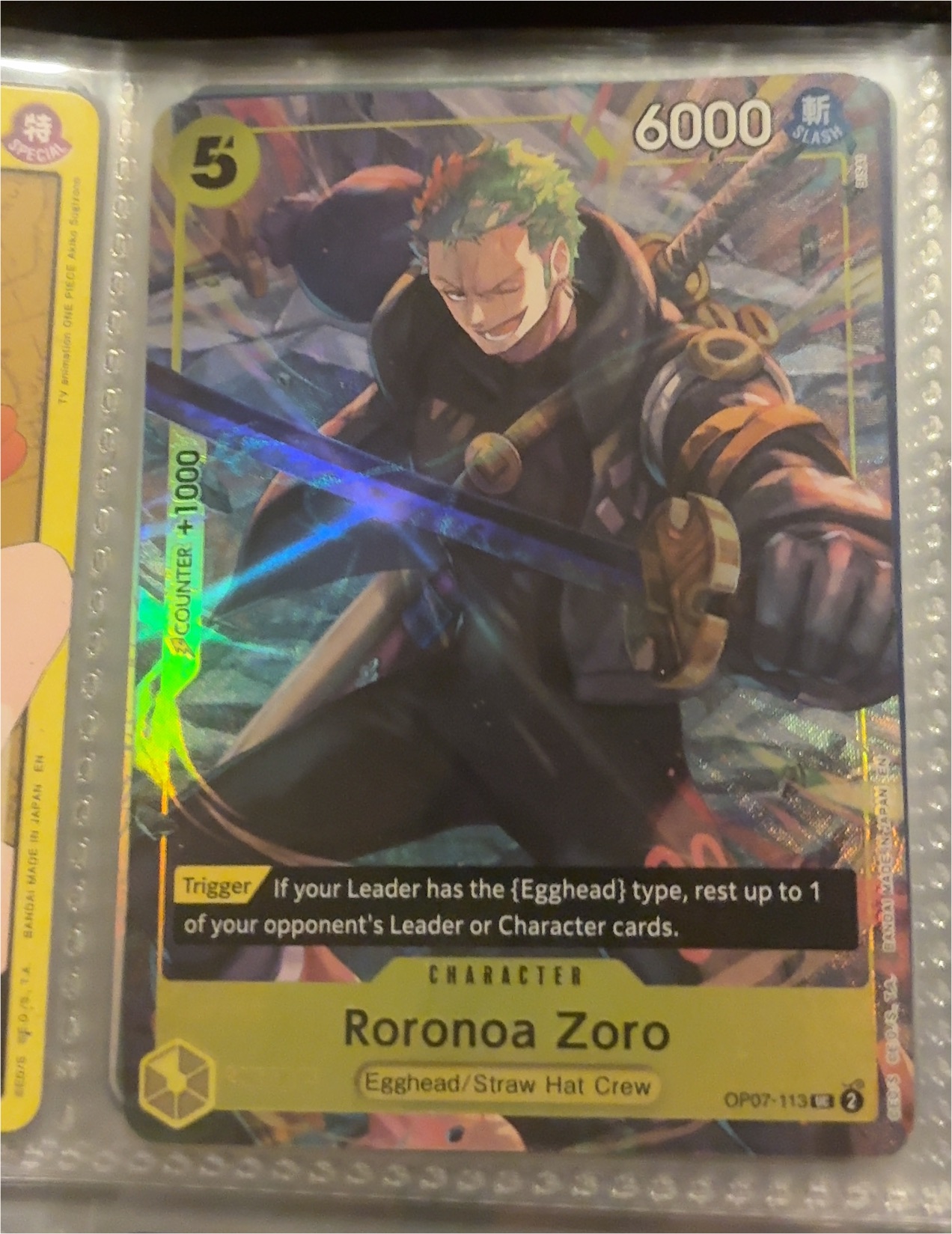 2024 One Piece Card Game OP07-113 Roronoa Zoro — front