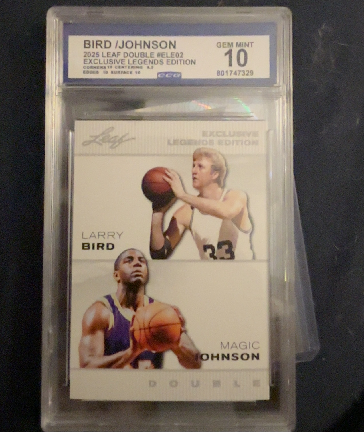 2025 Leaf Double Exclusive Legends Edition Larry Bird / Magic Johnson — front