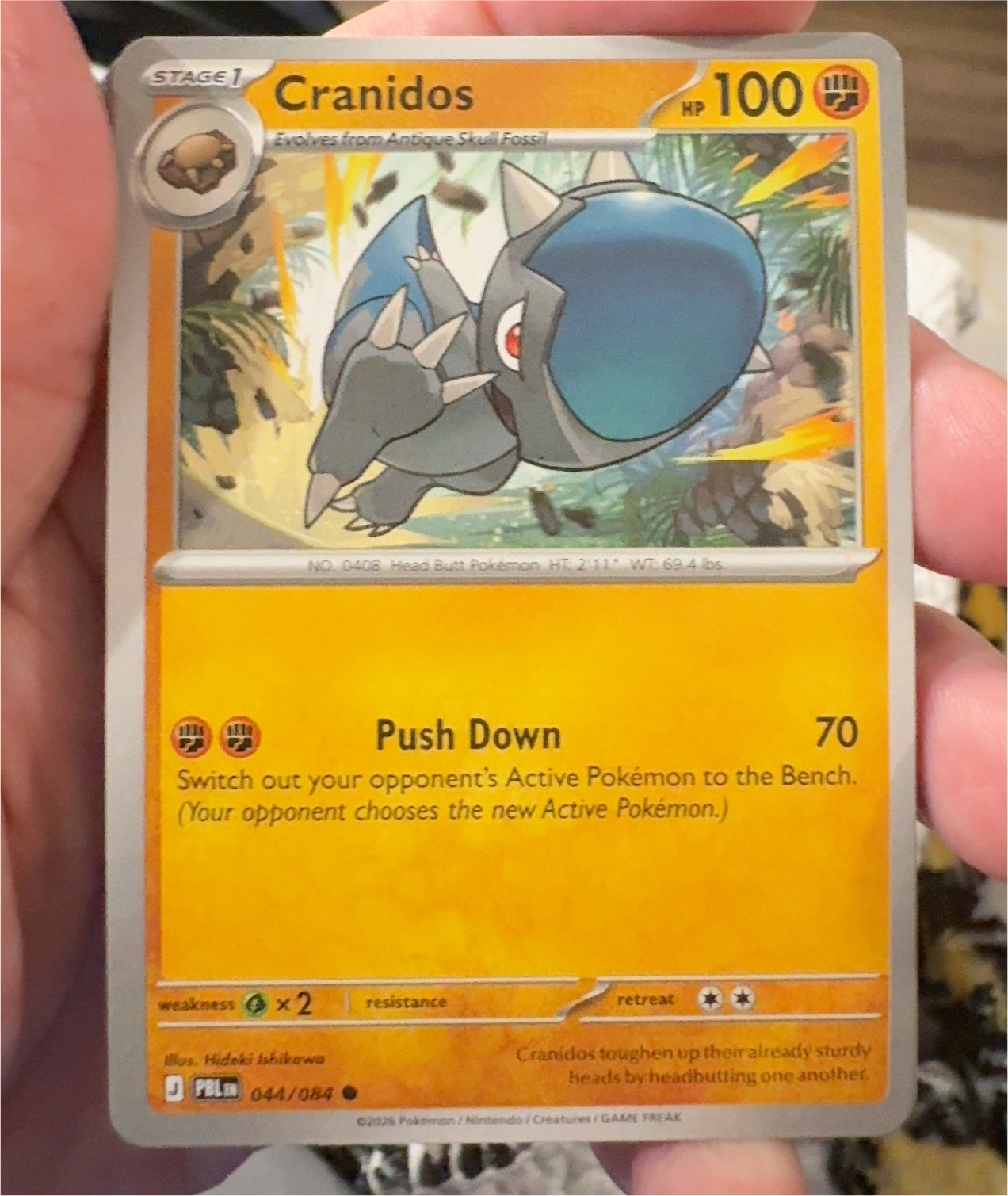 2016 Pokémon Fates Collide #44 Cranidos — front