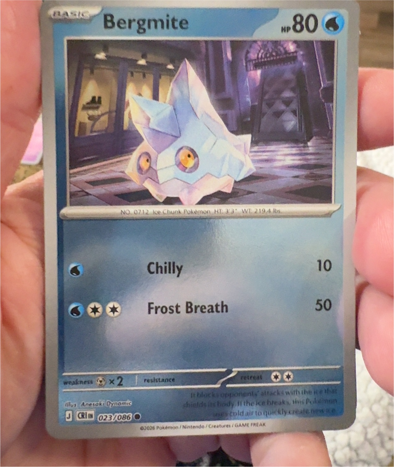 2026 Pokémon #023 Bergmite — front