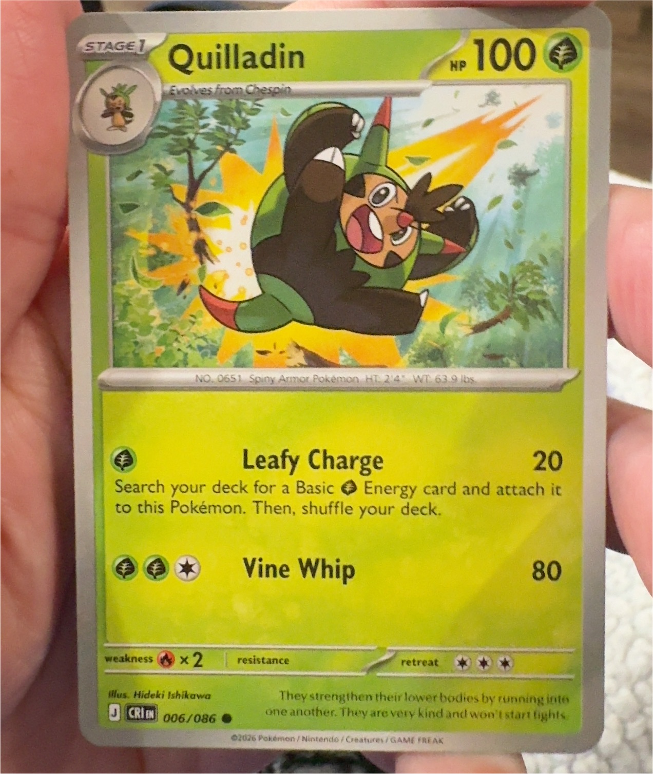 2025 Pokémon #006 Quilladin — front