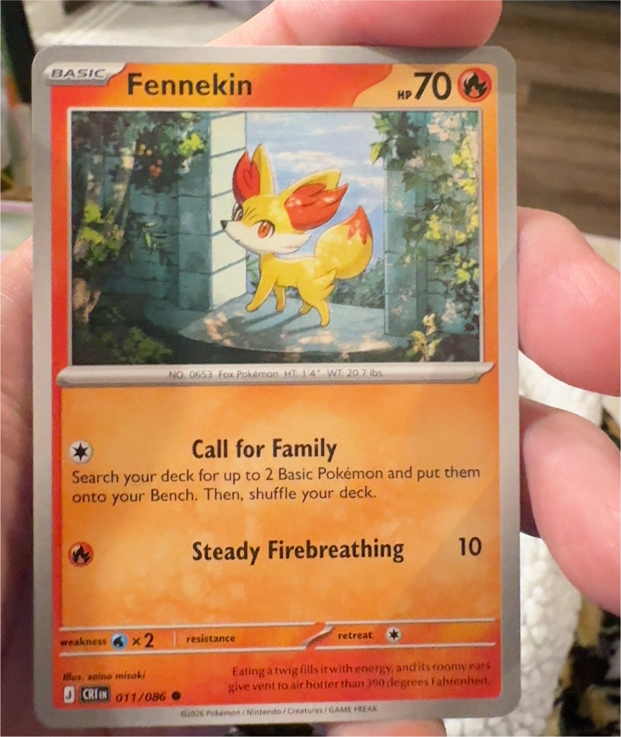 2026 Pokémon #011 Fennekin — front