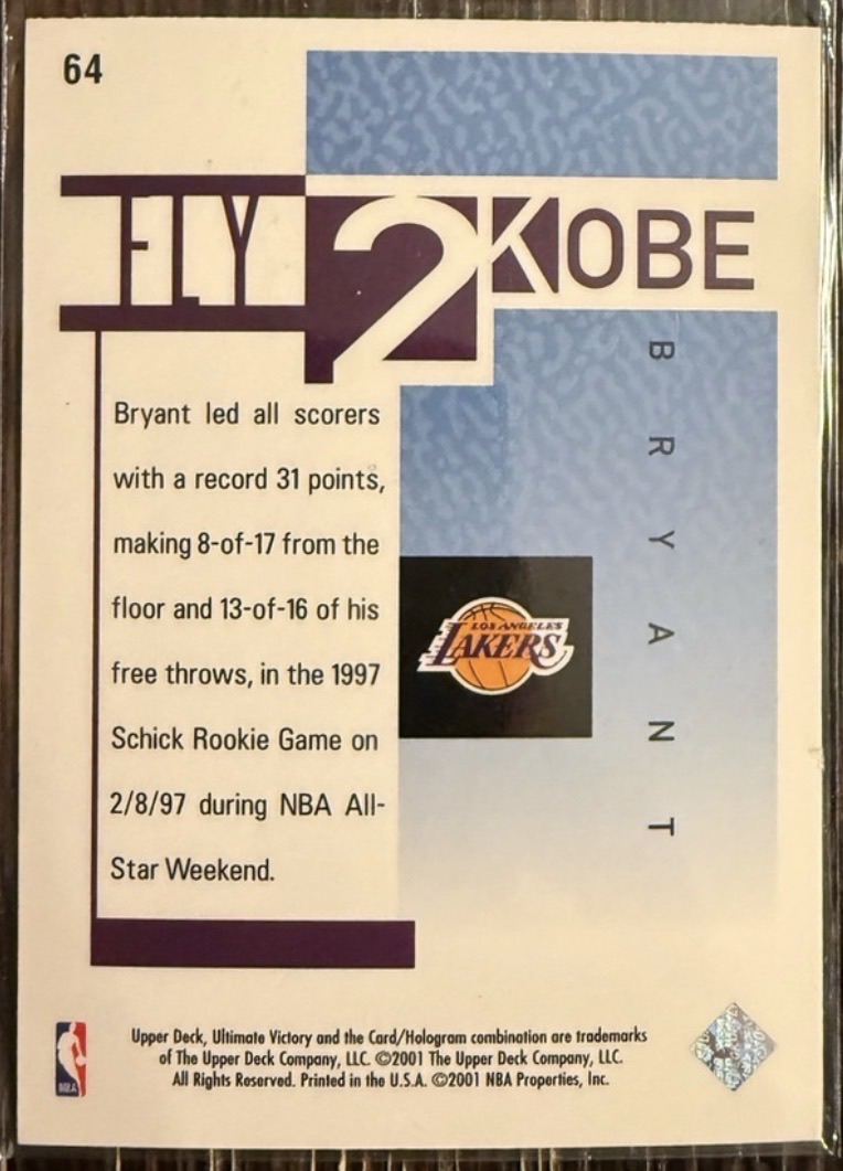 2001-02 Upper Deck Victory #64 Kobe Bryant — front