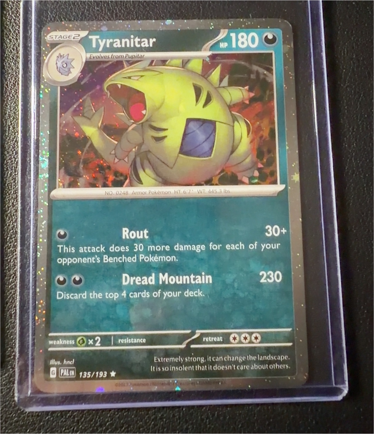 2023 Pokémon Paldea Evolved #135 Tyranitar — front
