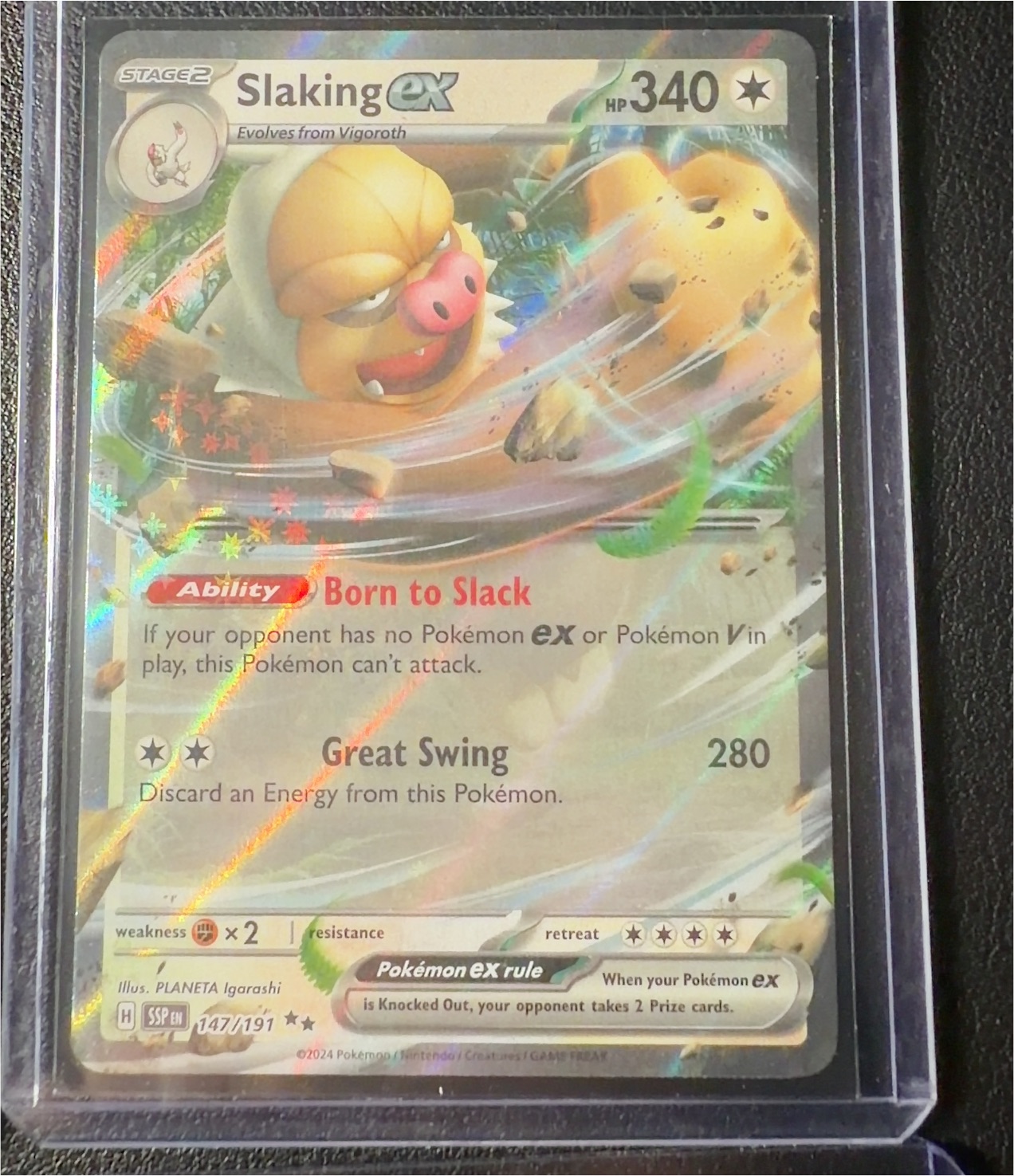 2024 Pokémon Scarlet & Violet—Surging Sparks #147 Slaking ex — front