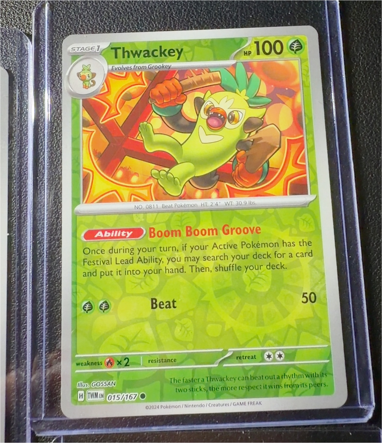 2024 Pokémon Twilight Masquerade #015 Thwackey — front