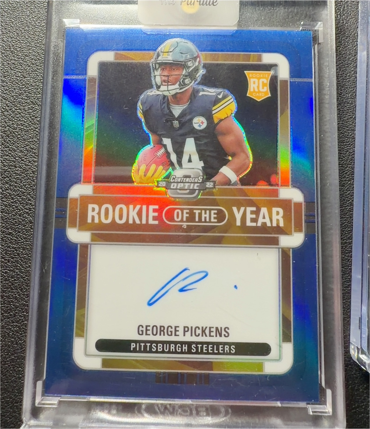 2022 Panini Contenders Optic Rookie of the Year Contenders Autographs #RYA-GP George Pickens — front
