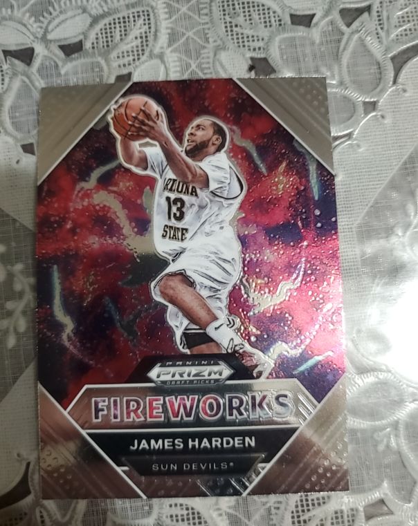 2019 Panini Prizm Draft Picks Fireworks James Harden — front