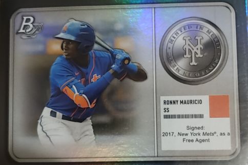 2018 Bowman Platinum Top Prospects #TOP-90 Ronny Mauricio — front