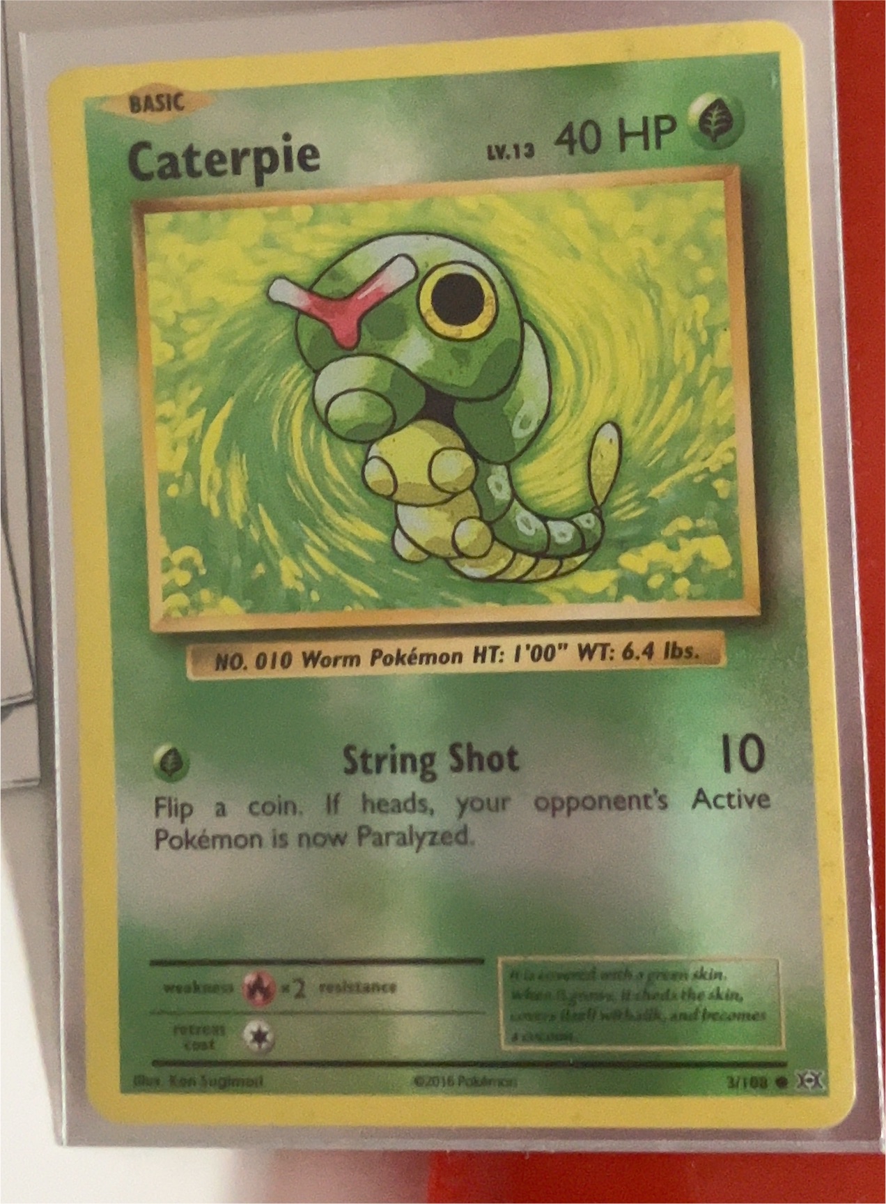 2016 Pokémon Evolutions #1 Caterpie — front