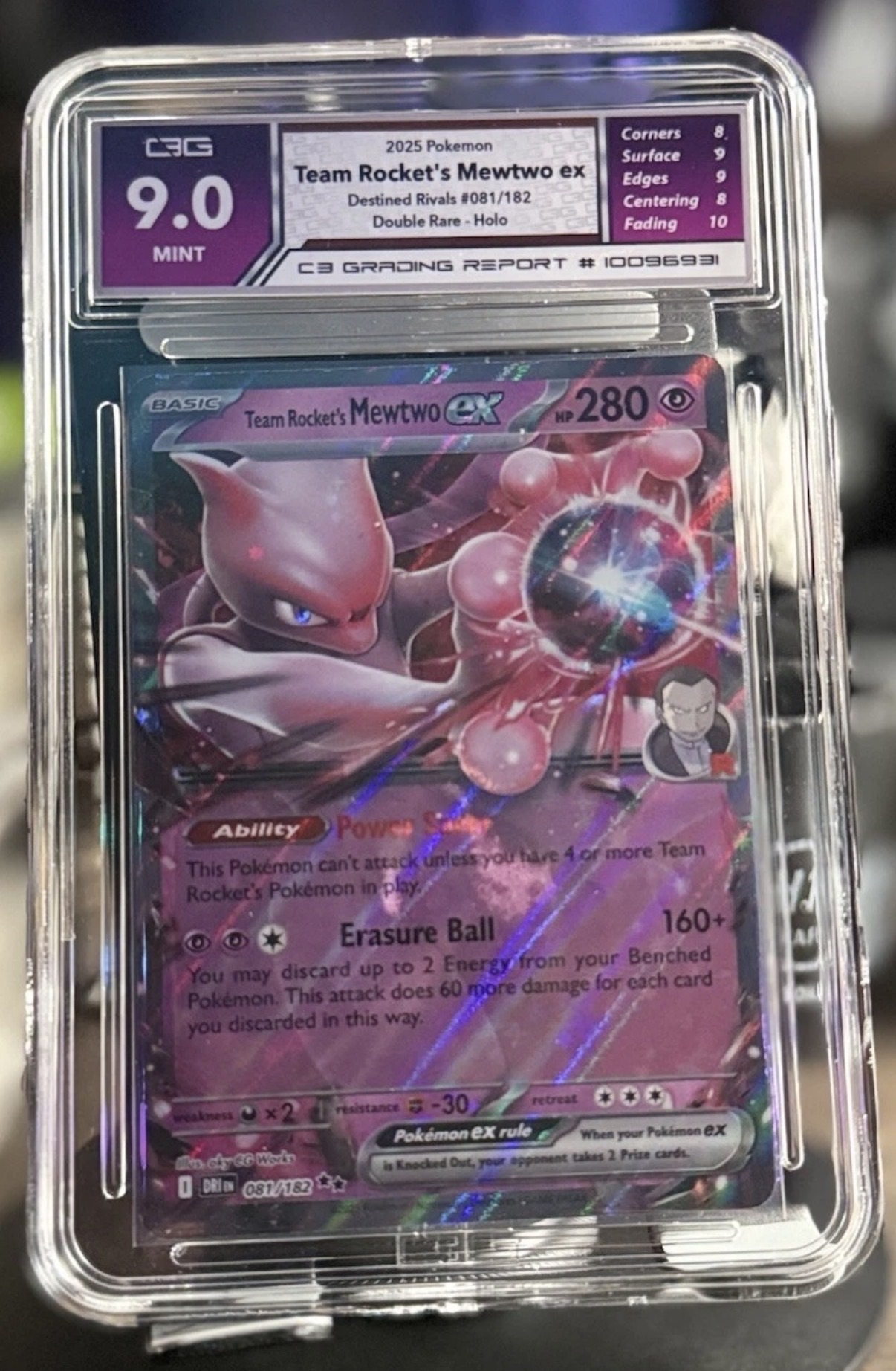 2025 Pokemon Team Rocket's Mewtwo ex #081 — front