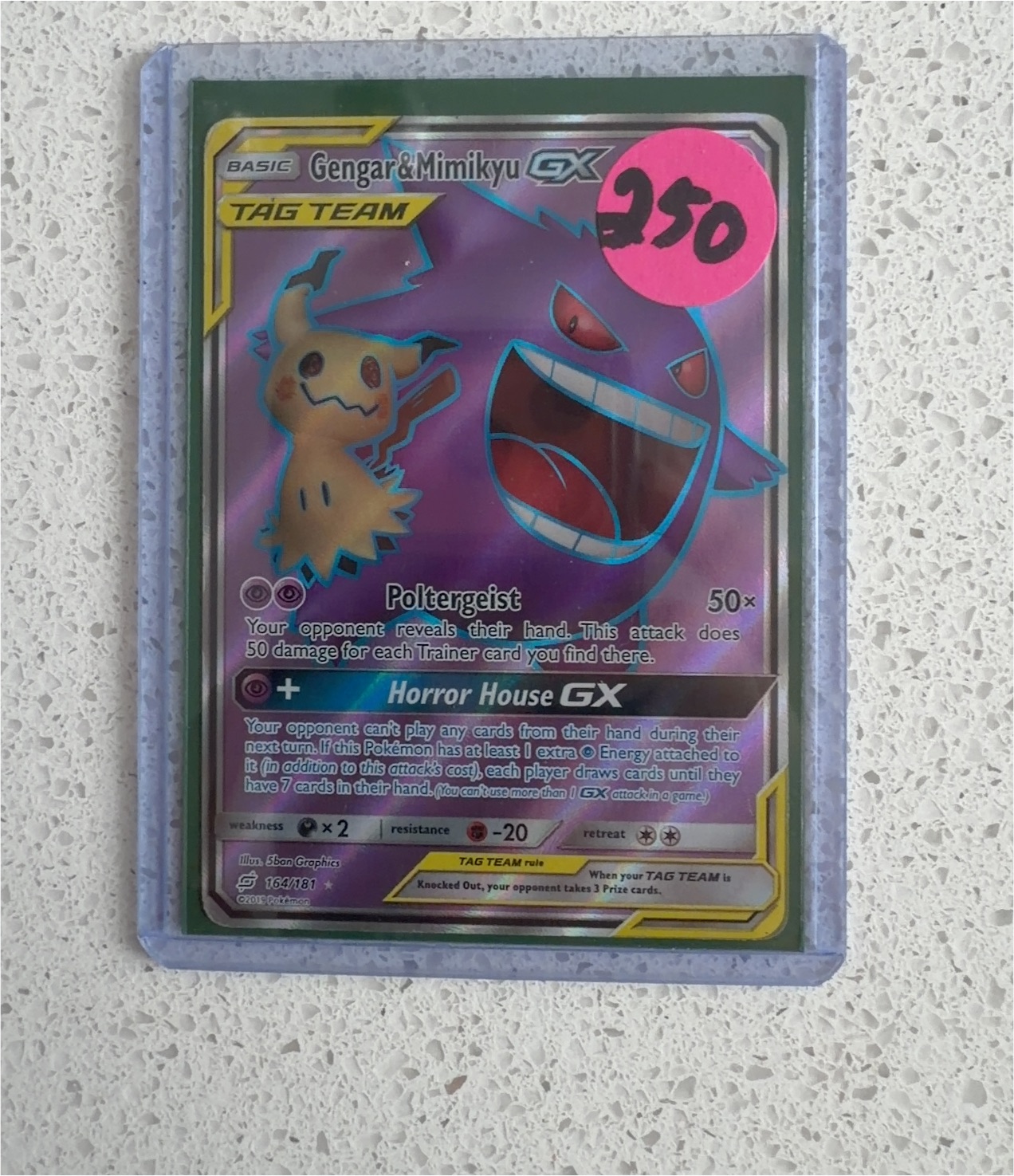 2019 Pokémon #164 Gengar & Mimikyu GX — front