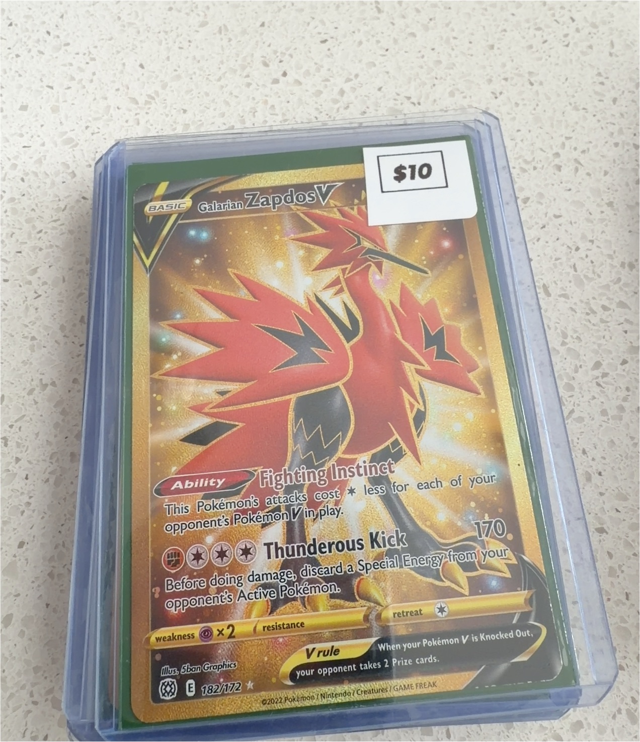 2022 The Pokémon Company #182 Galarian Zapdos V — front