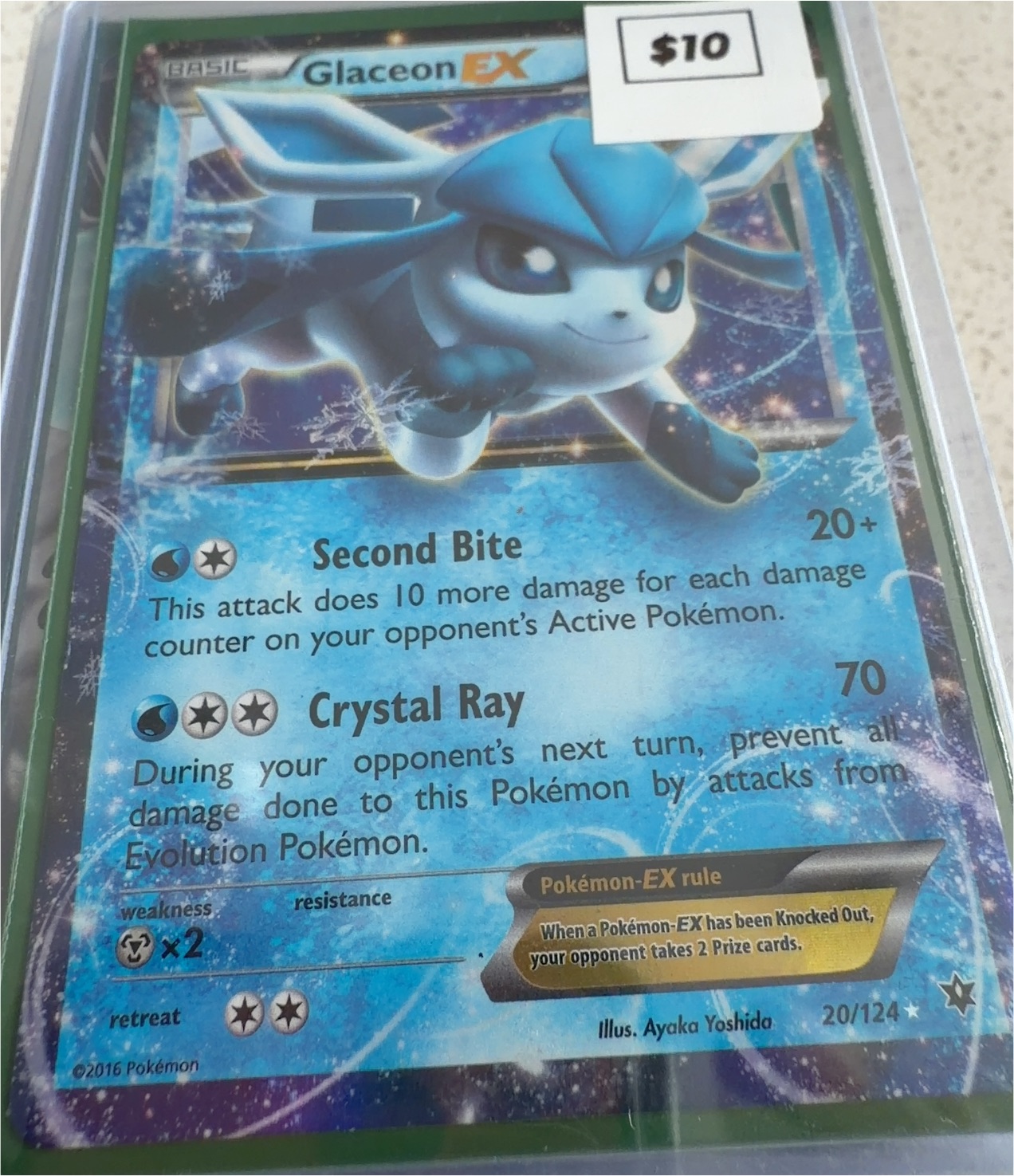 2016 Pokémon #20 Glaceon EX — front