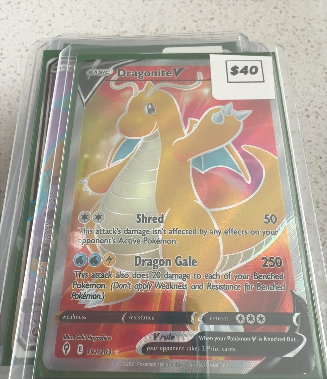 2021 Pokémon TCG 191 Dragonite V — front
