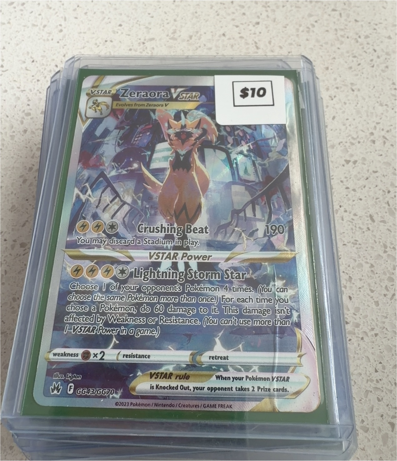 2023 Pokémon Zeraora VSTAR GG43/GG70 Crown Zenith — front