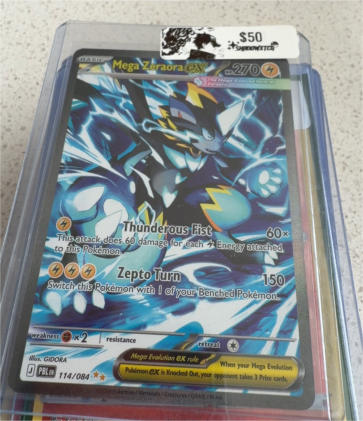 2026 Pokémon Mega Zeraora ex 114/084 — front