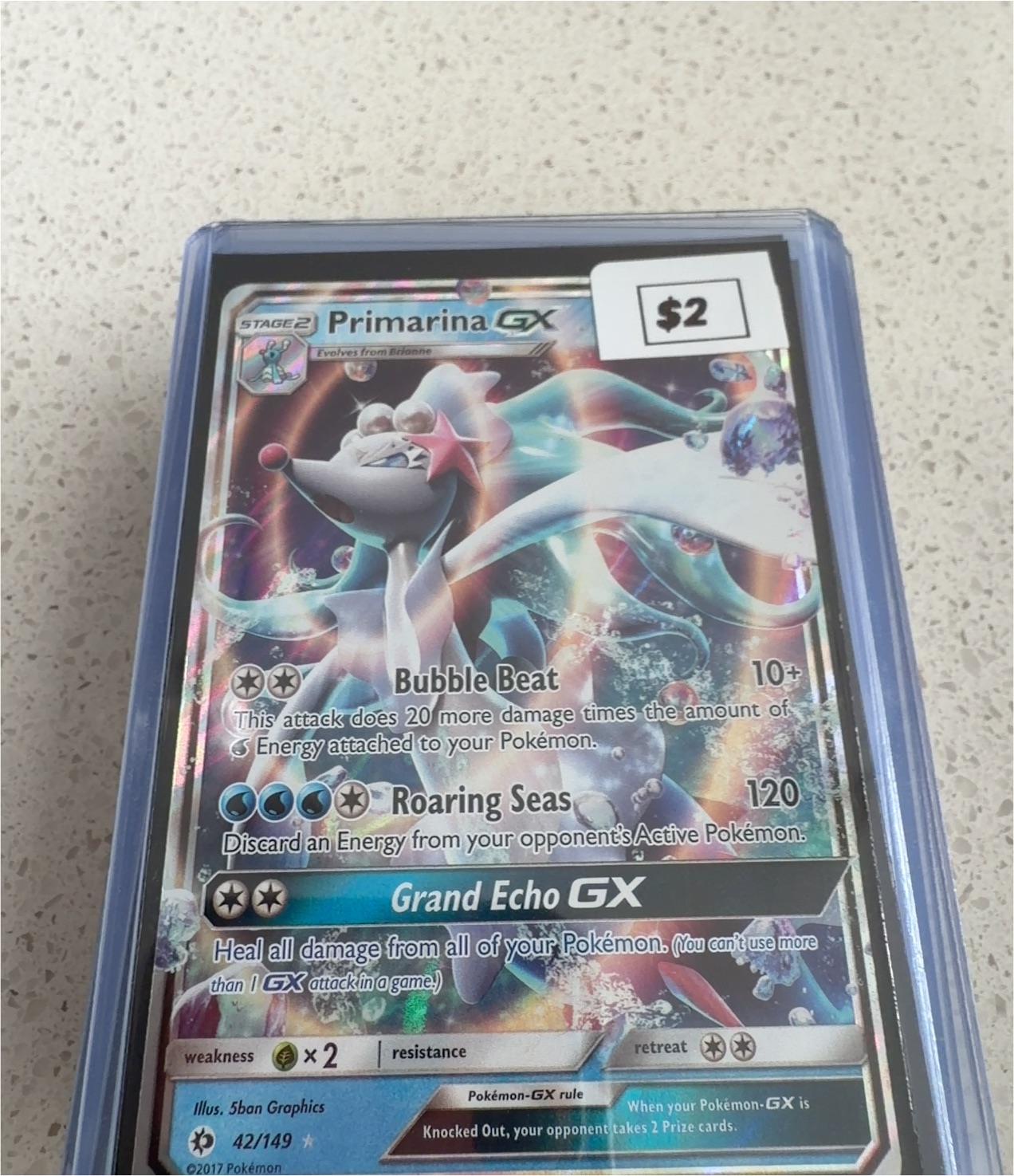 2017 Pokémon TCG #42 Primarina GX — front