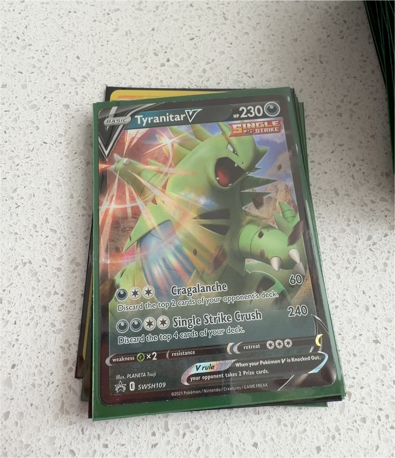 2021 Pokémon SWSH109 Tyranitar V — front