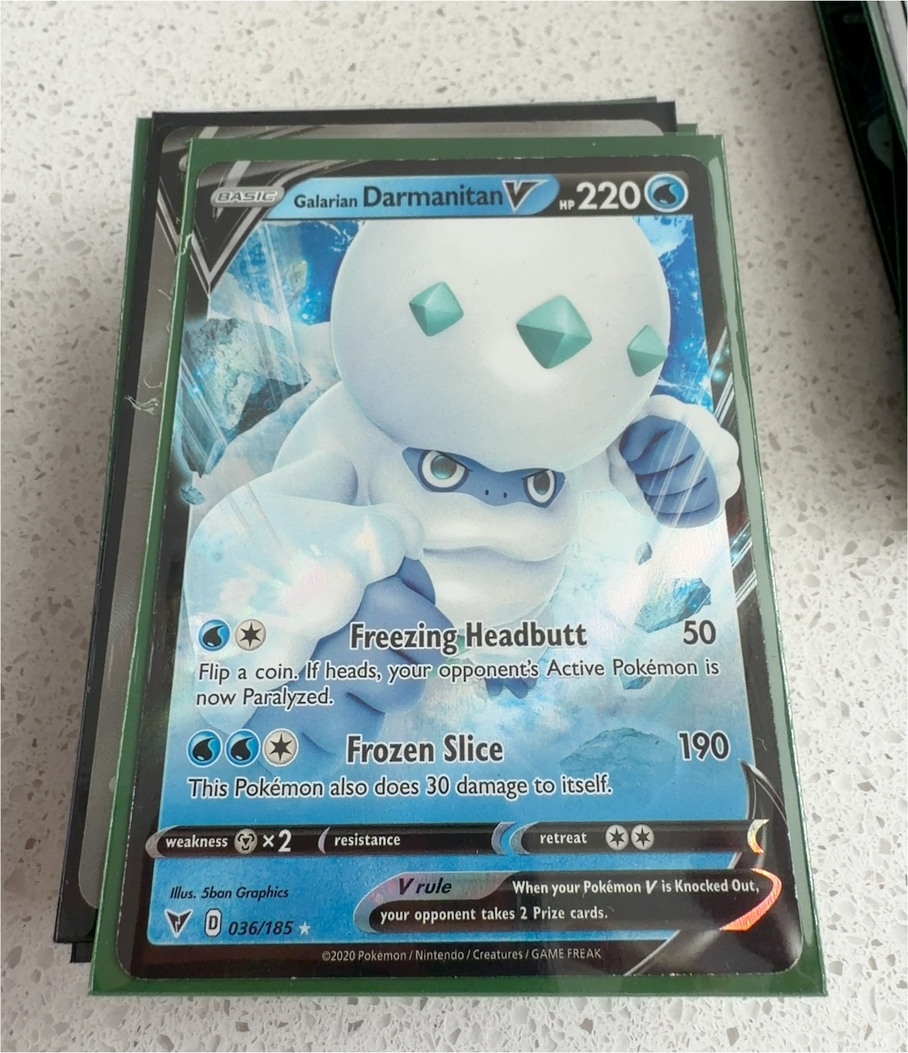 2020 Pokémon TCG #036 Galarian Darmanitan V — front