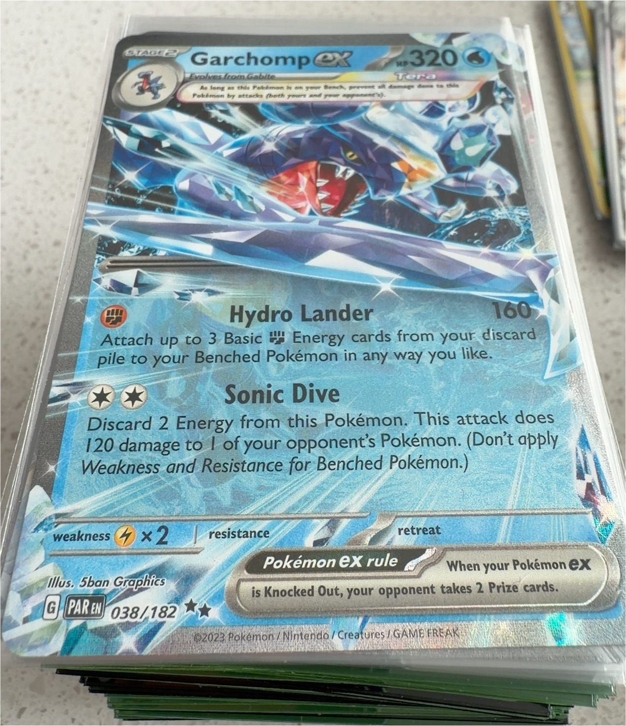2023 Pokémon TCG SV04 Paradox Rift #038 Garchomp ex — front