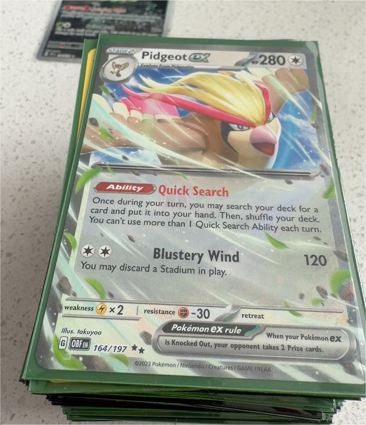 2023 Pokémon TCG Obsidian Flames #164 Pidgeot EX — front