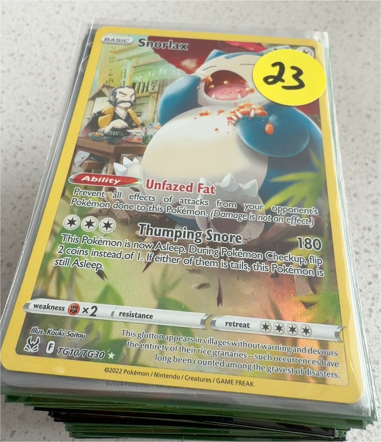 2022 Pokémon #TG10/TG30 Snorlax — front