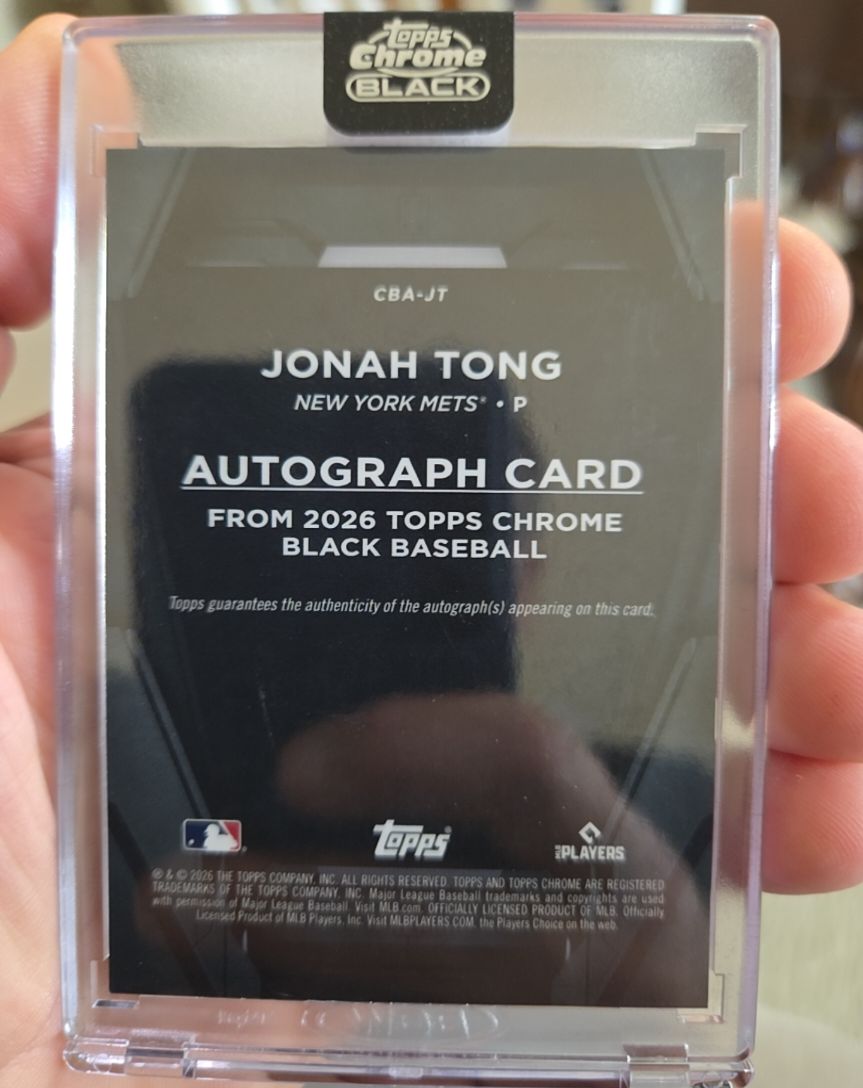 2026 Topps Chrome Black #CBA-JT Jonah Tong — front