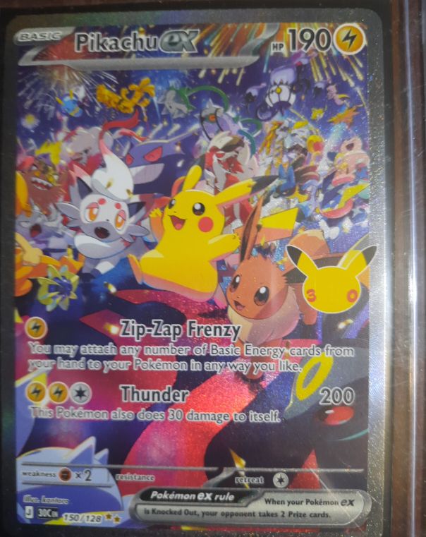 2023 Pokémon 30th Anniversary Pikachu ex #150/128 — front