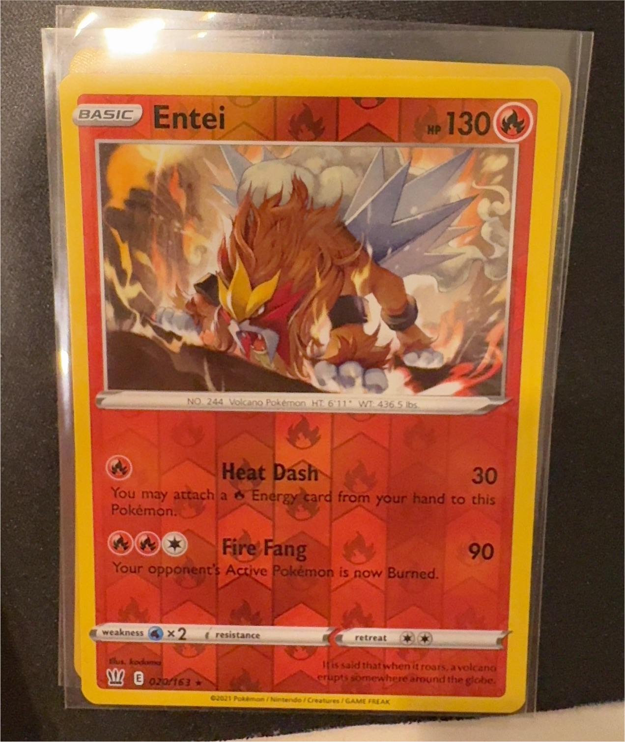 2021 Pokémon Battle Styles #020 Entei — front