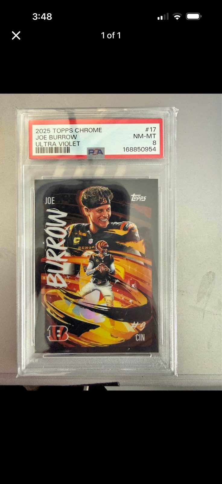 2025 Topps Chrome Ultra Violet #17 Joe Burrow — front
