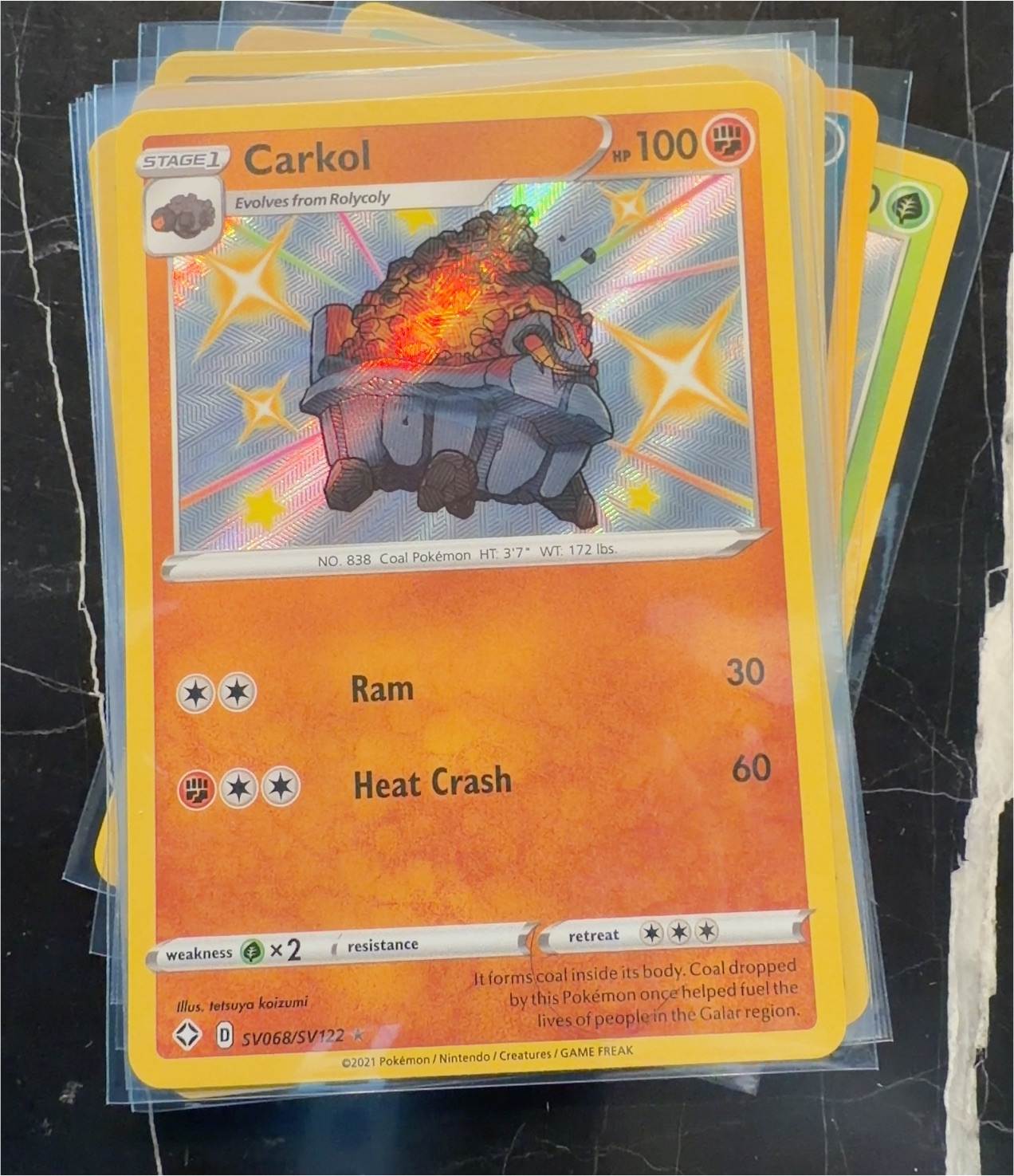 2021 Pokémon Shining Fates #SV068 Carkol — front