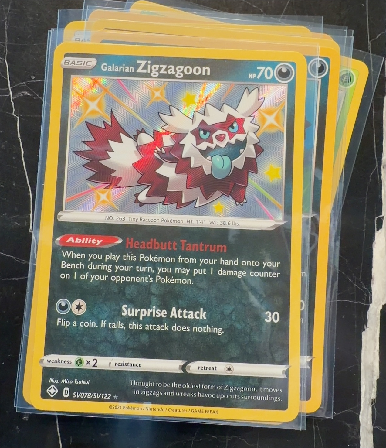 2021 Pokémon Shining Fates SV078 Galarian Zigzagoon — front