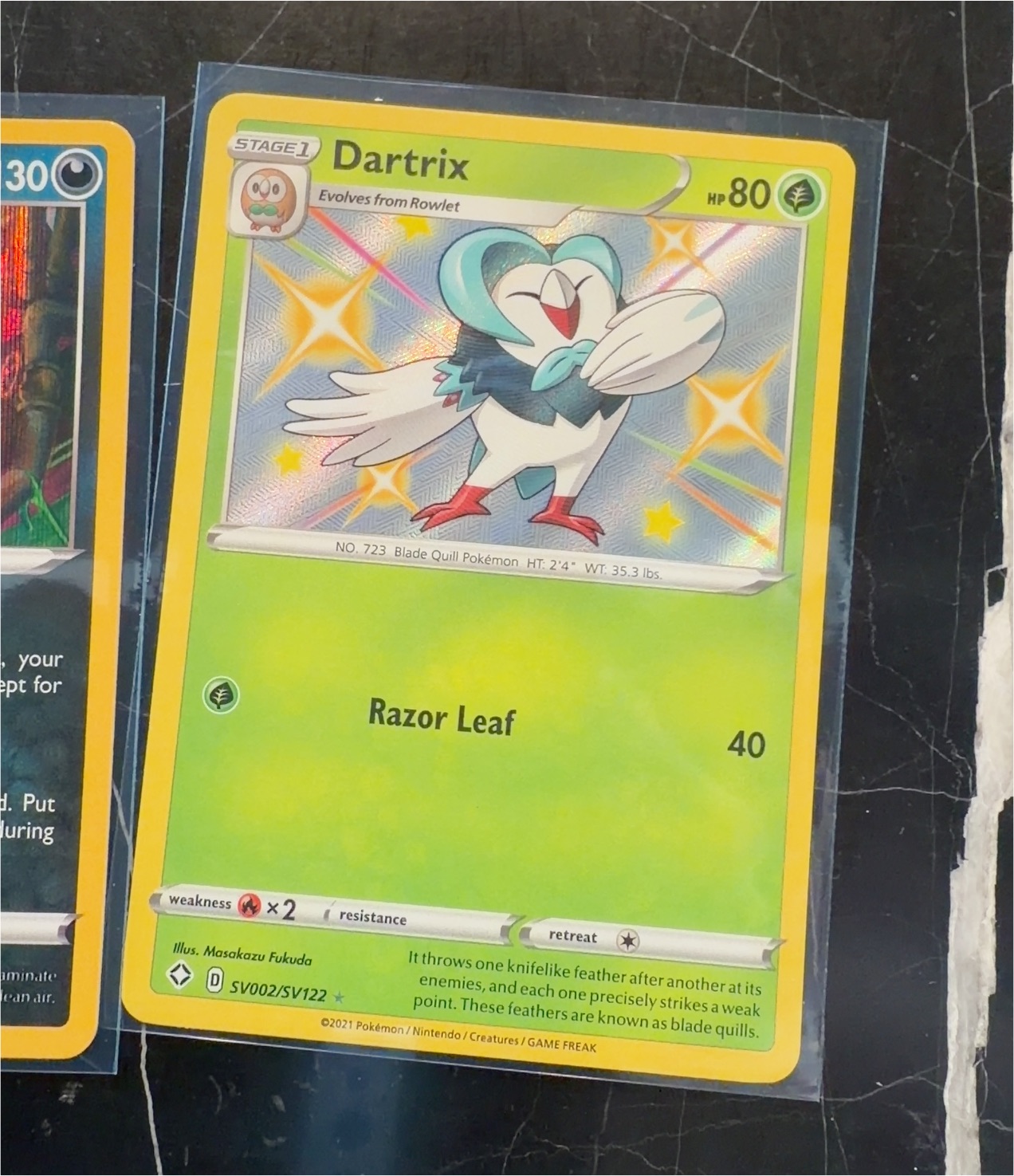 2021 Pokémon Shining Fates SV002 Dartrix — front