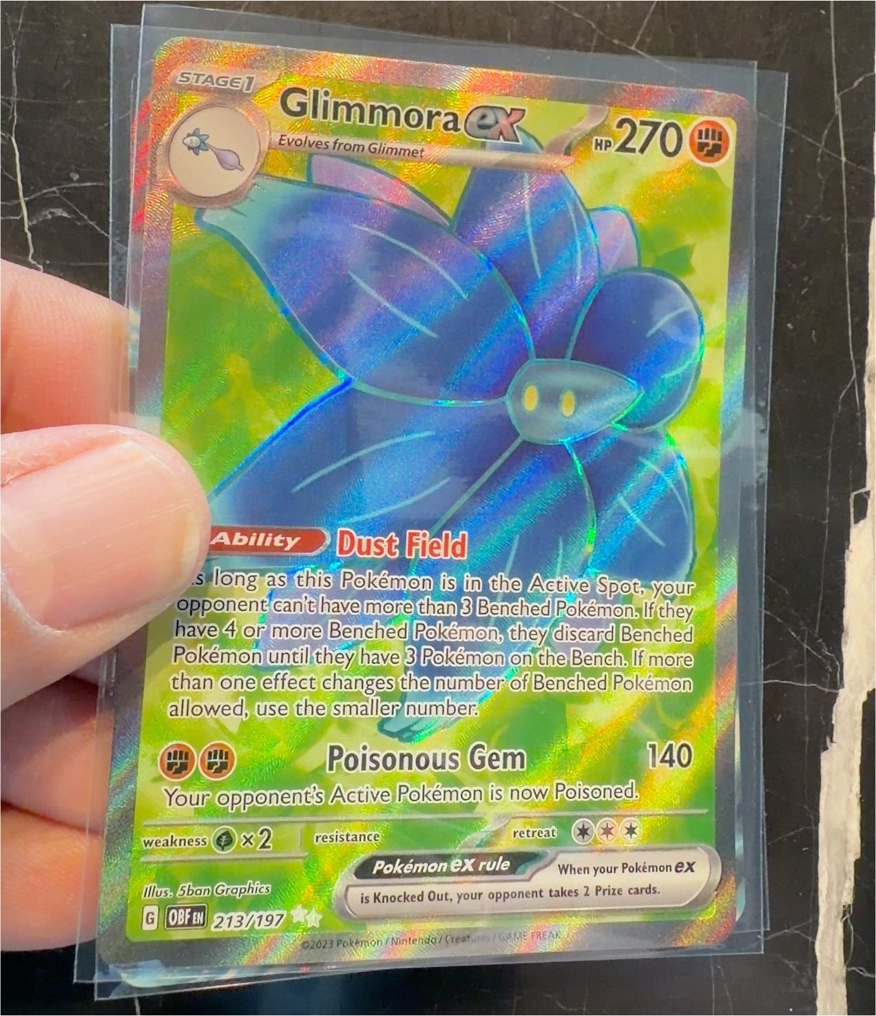 2023 Glimmora ex 213/197 Obsidian Flames — front