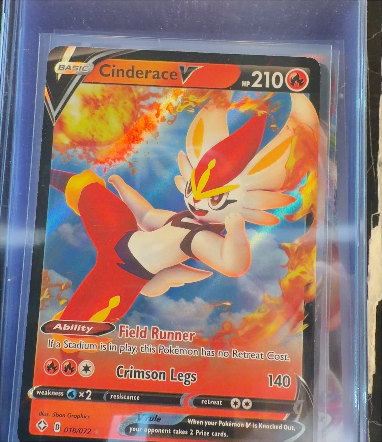 2020 Pokémon Shining Fates #018 Cinderace V — front